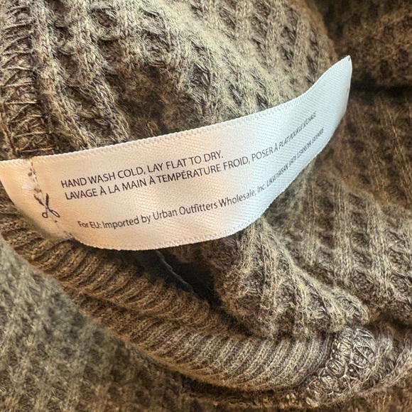 FP One Free People Scout Jacket Shacket Oversized Waffle Knit Green Thermal M - Picture 5 of 9